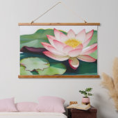 Waterverf schilderij van een lotusbloem hangend wandkleed (Slaapkamer)