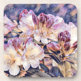 Waterverf schilderij van een paarse azeea blossom bier onderzetter