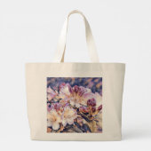 Waterverf schilderij van een paarse azeea blossom grote tote bag (Achterkant)