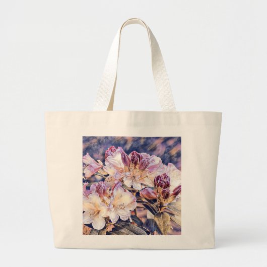 Waterverf schilderij van een paarse azeea blossom grote tote bag (Voorkant)