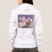 Waterverf schilderij van een paarse azeea blossom hoodie (Achterkant)