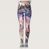 Waterverf schilderij van een paarse azeea blossom leggings (Voorkant)