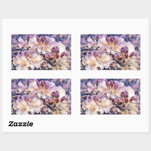 Waterverf schilderij van een paarse azeea blossom  rechthoekige sticker (Vel)