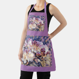 Waterverf schilderij van een paarse azeea blossom schort