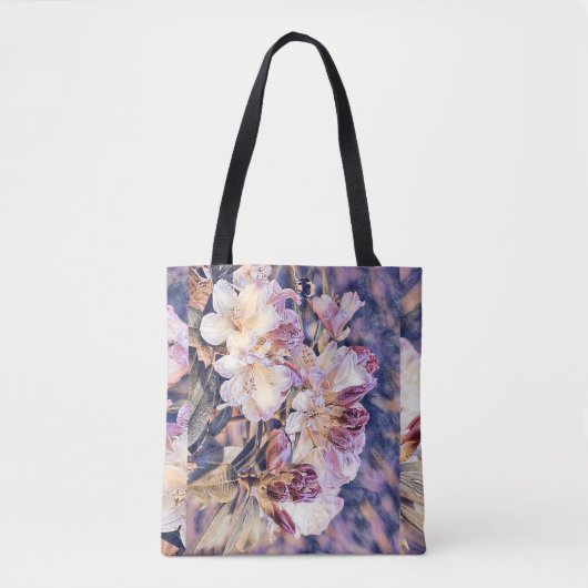 Waterverf schilderij van een paarse azeea blossom tote bag (Voorkant)