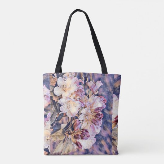 Waterverf schilderij van een paarse azeea blossom tote bag (Achterkant)