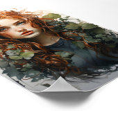 Waterverf schilderij van een roodharig meisje poster (Hoek)