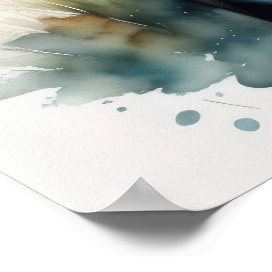 Waterverf Schilderij van een vos 5:4 Poster (Hoek)