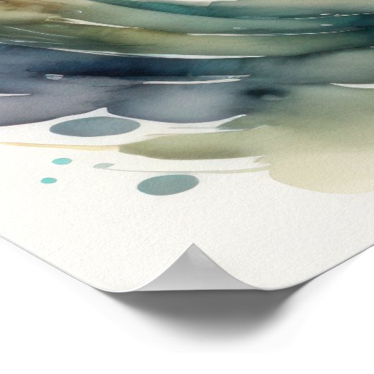 Waterverf Schilderij van Fish Splash II Poster (Hoek)