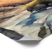 Waterverf Schilderij van Fox in Bos 1:1 Poster (Hoek)