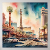Waterverf Schilderij van Gambling Resort City Poster (Voorkant)