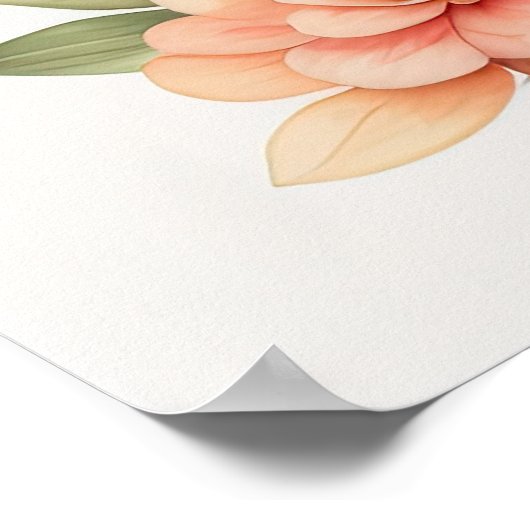 Waterverf Schilderij van Gardenia in Pot II Poster (Hoek)