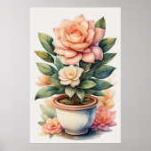 Waterverf Schilderij van Gardenia in Pot II Poster (Voorkant)