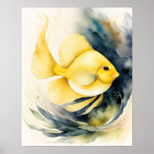 Waterverf Schilderij van Gele Vis II Poster (Voorkant)