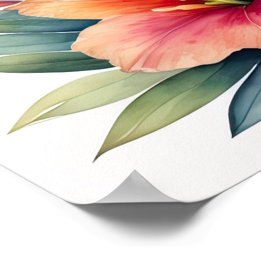 Waterverf Schilderij van Gladiolas IX Poster (Hoek)