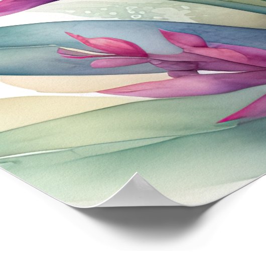 Waterverf Schilderij van Gladiolas V Poster (Hoek)