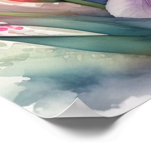 Waterverf Schilderij van Gladiolas VII Poster (Hoek)