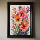 Waterverf Schilderij van Gladiolas VIII Poster