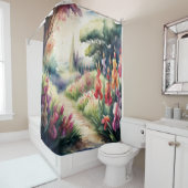 Waterverf Schilderij van Gladiolus Landschap Douchegordijn (In situ)