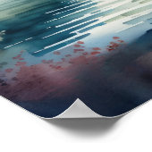 Waterverf Schilderij van het Comomeer Poster (Hoek)