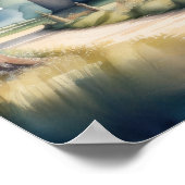 Waterverf schilderij van het Franse Chateau III Poster (Hoek)