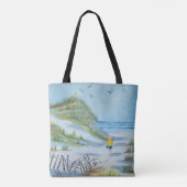 waterverf schilderij van het kind op het strand tote bag (Achterkant)