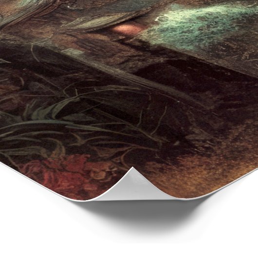 Waterverf Schilderij van het oude Chinese dorp Poster (Hoek)