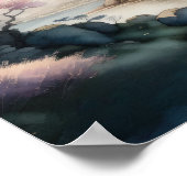 Waterverf Schilderij van het oude Japanse dorp Poster (Hoek)