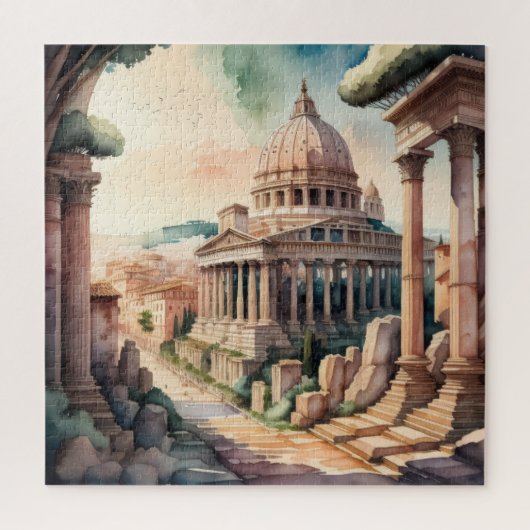 Waterverf Schilderij van het oude Rome Legpuzzel (Verticaal)