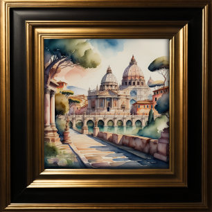 Waterverf Schilderij van het oude Rome Poster