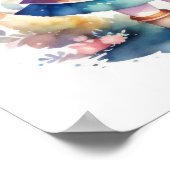 Waterverf Schilderij van Kawaii Chibi 2 Vrouw Poster (Hoek)