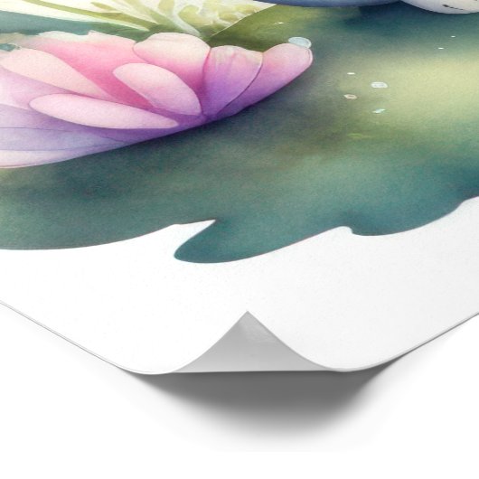 Waterverf Schilderij van Kawaii Chibi Creature II Poster (Hoek)