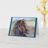 waterverf schilderij van kleurrijke warhorse kaart (Gele Bloem)