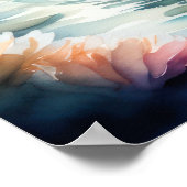 Waterverf Schilderij van Koi Fish II Poster (Hoek)