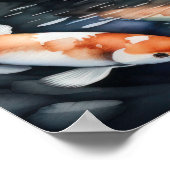 Waterverf Schilderij van Koi Fish IV Poster (Hoek)
