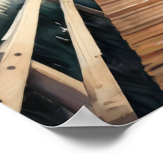 Waterverf Schilderij van Marsh Boardwalk Poster (Hoek)