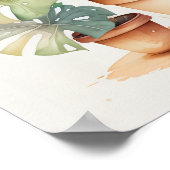 Waterverf Schilderij van Monstera in Pot Poster (Hoek)