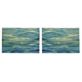 Waterverf schilderij van oceaangolven kussensloop