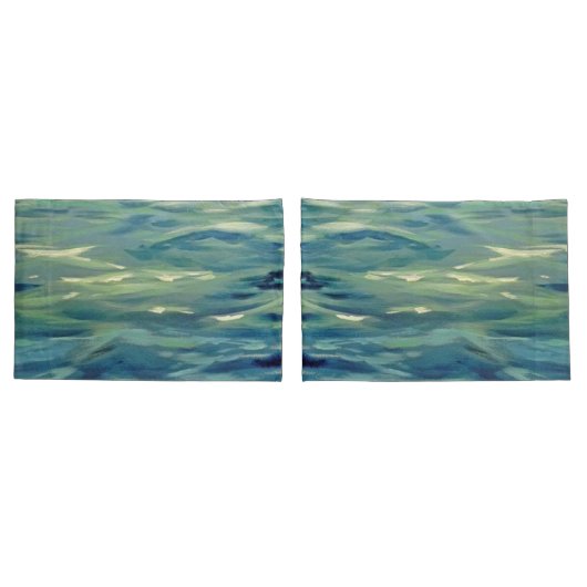 Waterverf schilderij van oceaangolven kussensloop (Achterkant-Set)