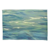 Waterverf schilderij van oceaangolven kussensloop (Voorkant-Links)