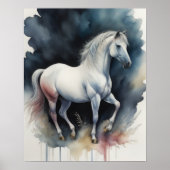 Waterverf Schilderij van Paard Poster (Voorkant)