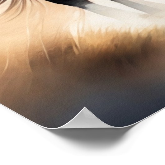 Waterverf Schilderij van Paard Poster (Hoek)