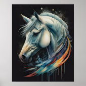 Waterverf Schilderij van Paard Poster (Voorkant)