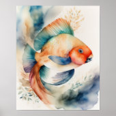 Waterverf Schilderij van Papegaaivissen II Poster (Voorkant)