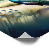 Waterverf Schilderij van Peacock en Chateau Poster (Hoek)