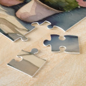 Waterverf Schilderij van Pink Flower Shop Paris Legpuzzel (Zijkant)