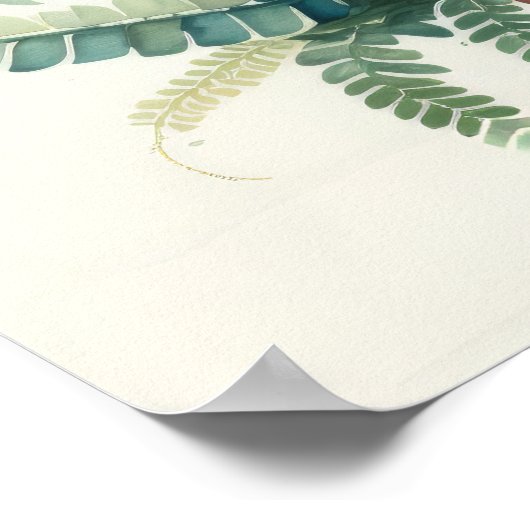 Waterverf Schilderij van Potted Fern Poster (Hoek)