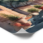 Waterverf Schilderij van Rome Italië Poster (Hoek)