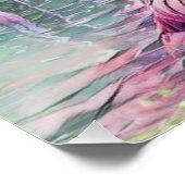 Waterverf Schilderij van Roze Flamingo's in het Wa Perfect Poster (Hoek)