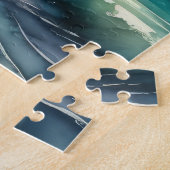 Waterverf Schilderij van Tropische Strand Zonsonde Legpuzzel (Zijkant)